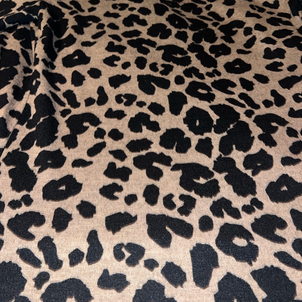 Leopard Print Open Front High Low Cardigan - Picture 3 of 4
